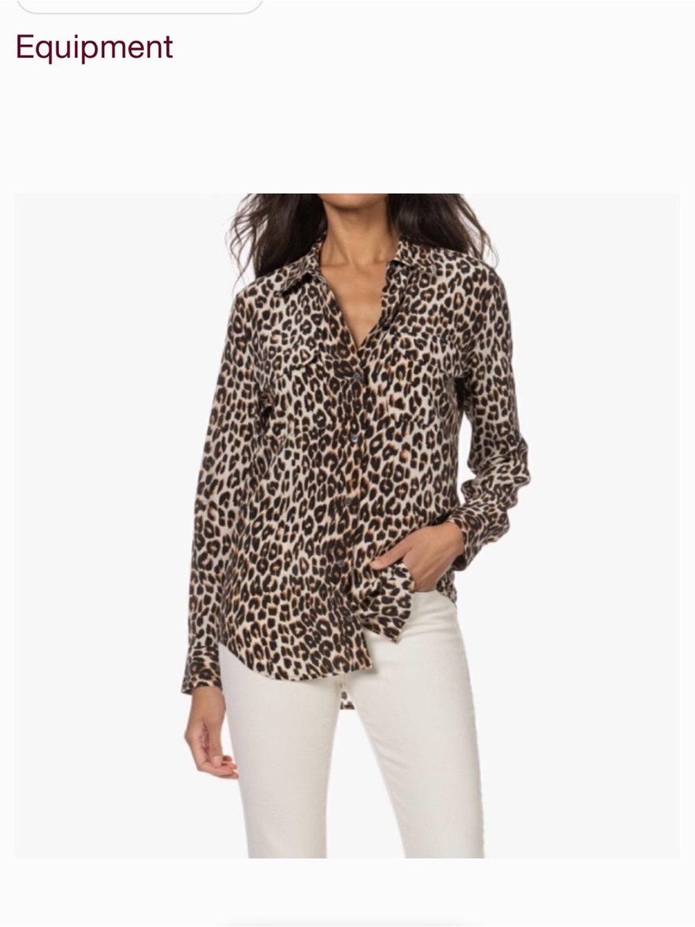 Equipment Leopard Print Silk Button-Down Blouse in Brown and Black